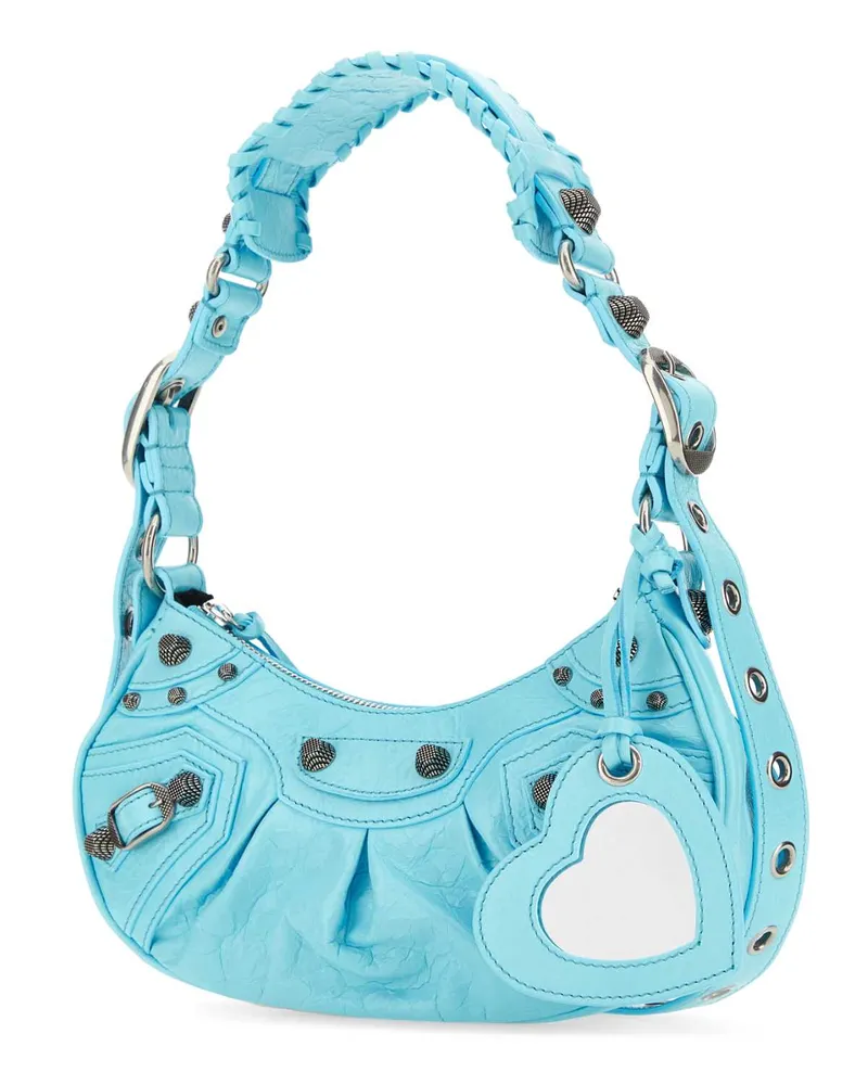 Balenciaga Women's Light Blue Nappa Leather Le Cagole Xs Shoulder Bag Seablue T Domesticated Calf Borse A Mano Blue