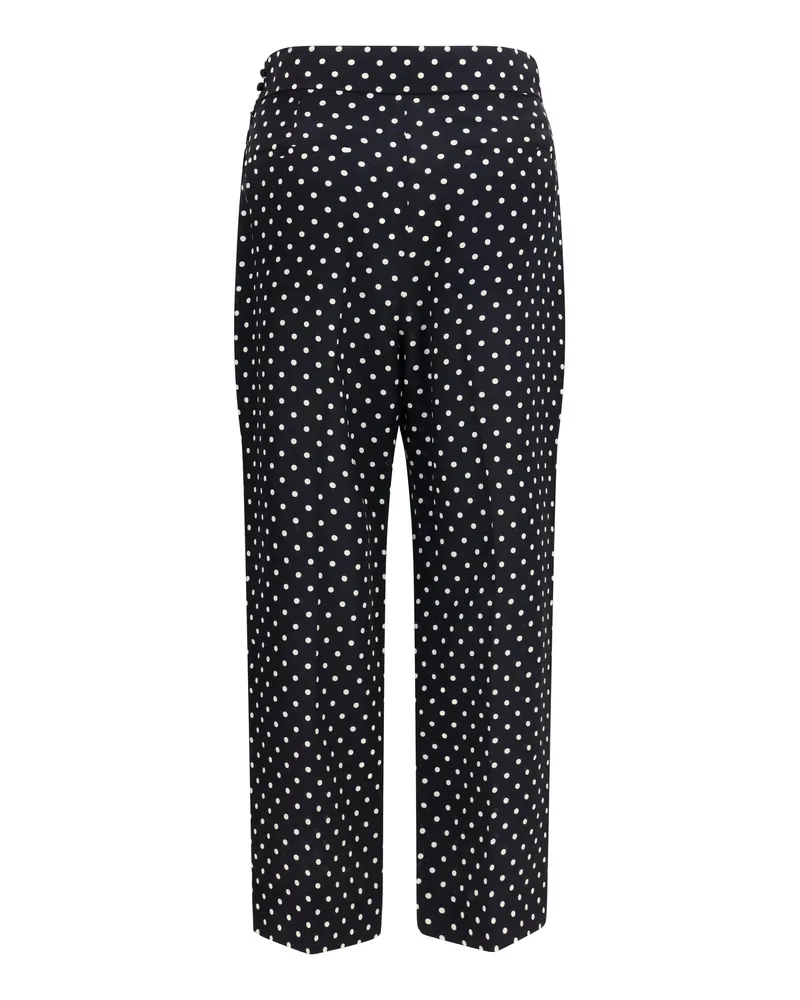 Valentino Garavani Polka-Dot Crêpe de Chine Silk Trousers — Black Black