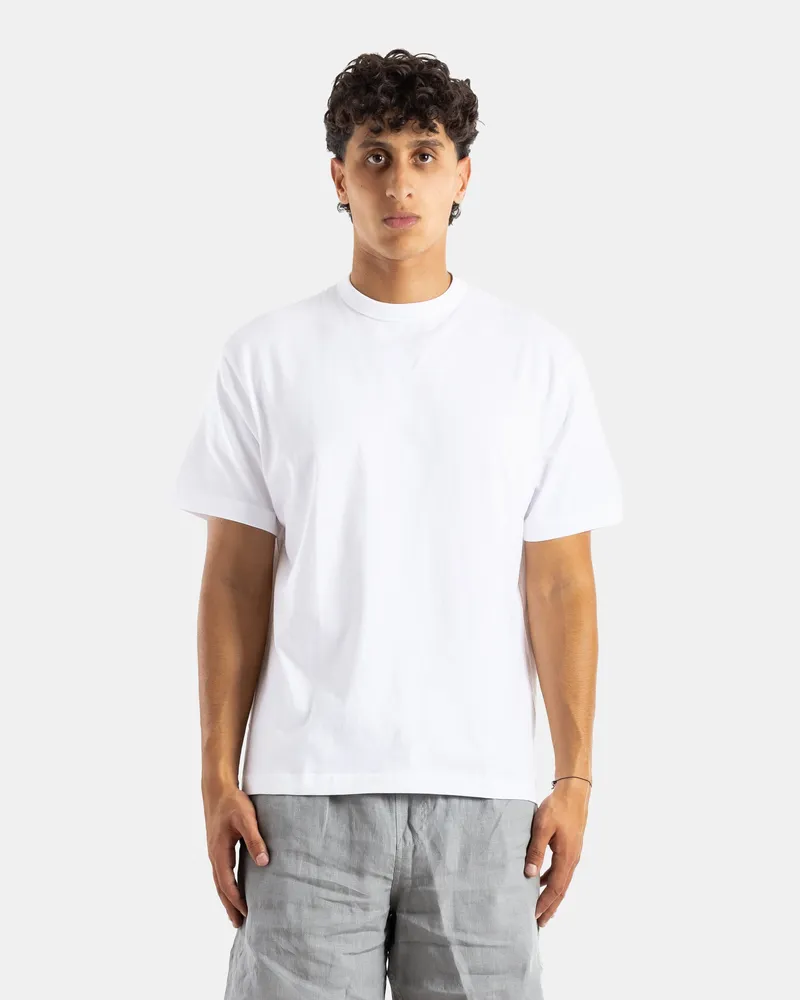 Handvaerk Men Oversize Round Neck Pima Cotton T-Shirt White T-Shirts And Polos White