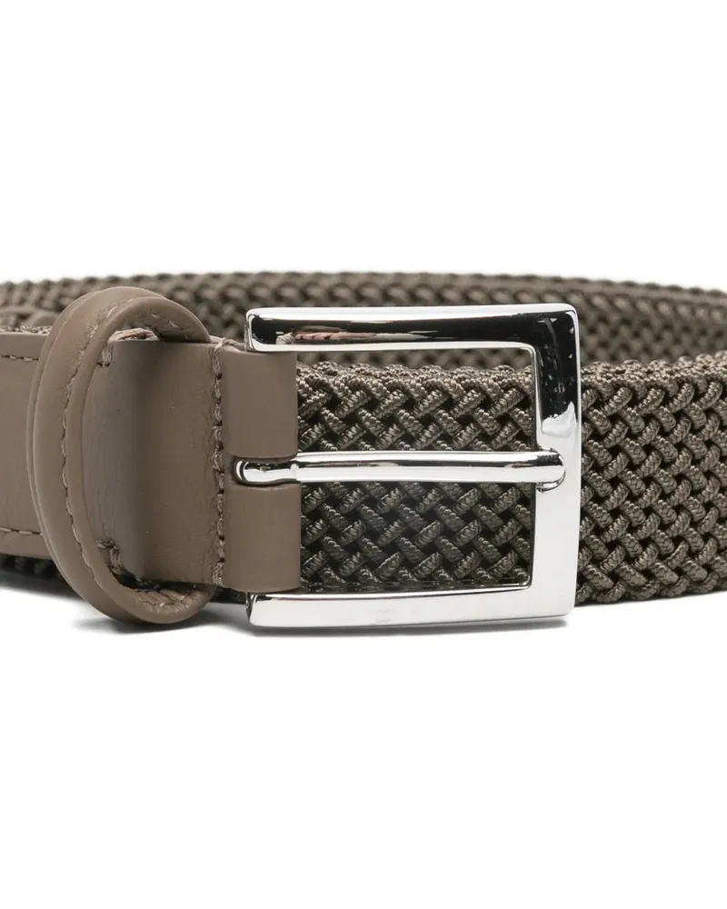 Kiton Men's Woven Buckle Belt Ss26 M Taupe