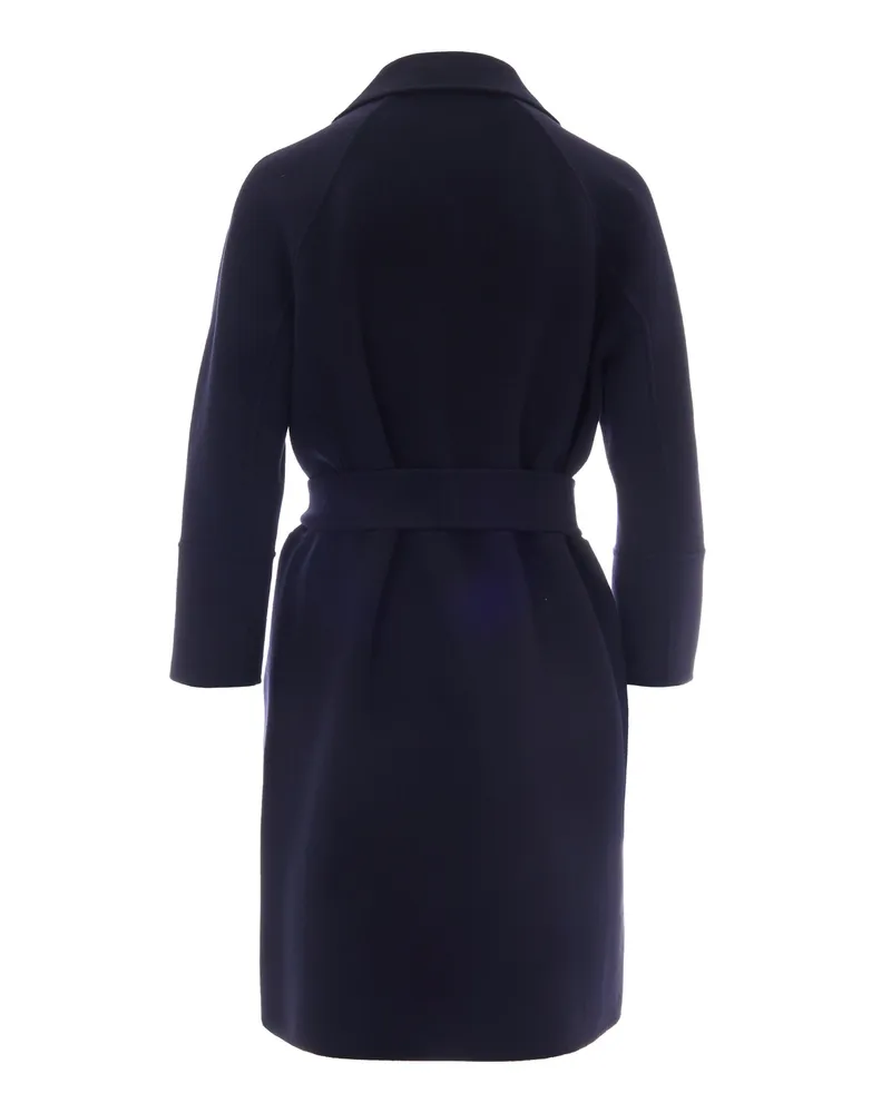 Max Mara Women's Wool Coat Arona Midnight Blue Virgin Navy