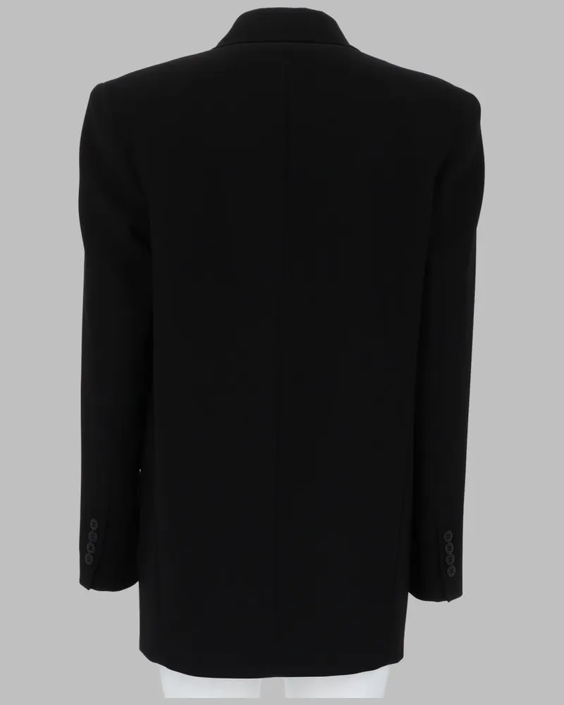 Max Mara Double-Breasted Cady Blazer — Black Black