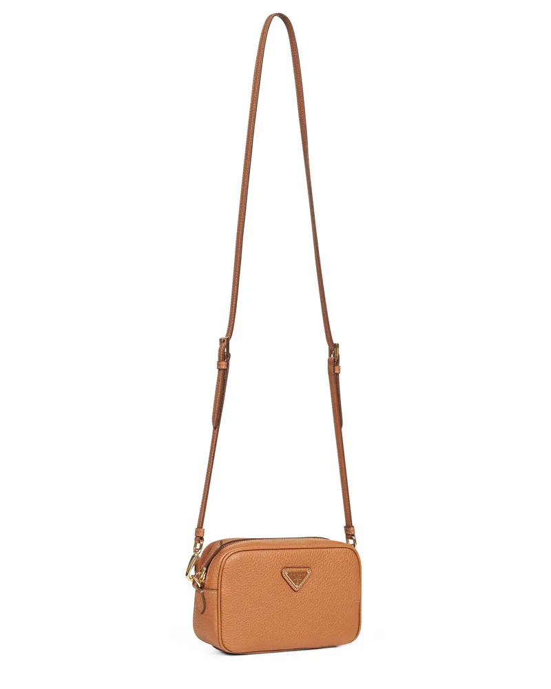 Prada Women's Mini Crossbody Bag Caramel Calf Leather Camel Camel