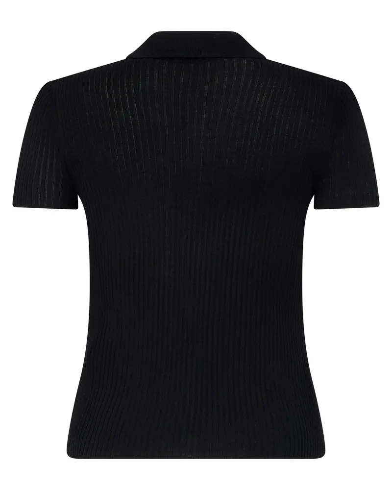 Balenciaga Women's Cardigan Ribbed Knit Black Viscose Cardigans Sweater Black