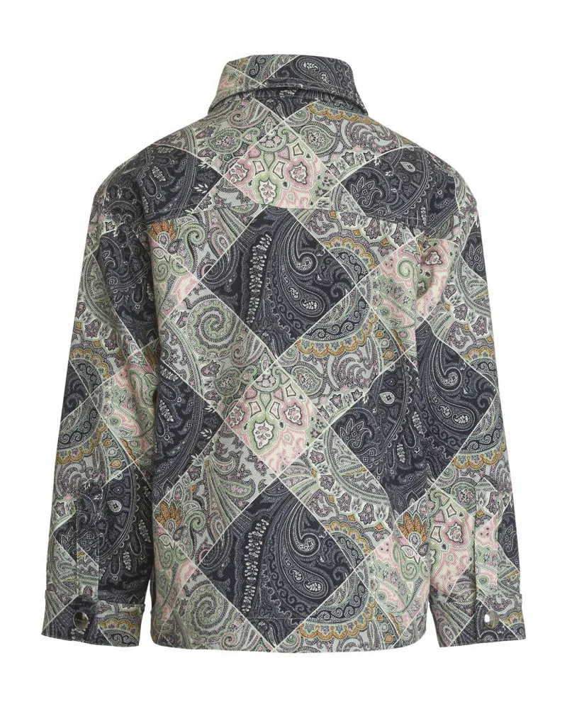 Etro Plaid Cotton Jacket — Blue Blue