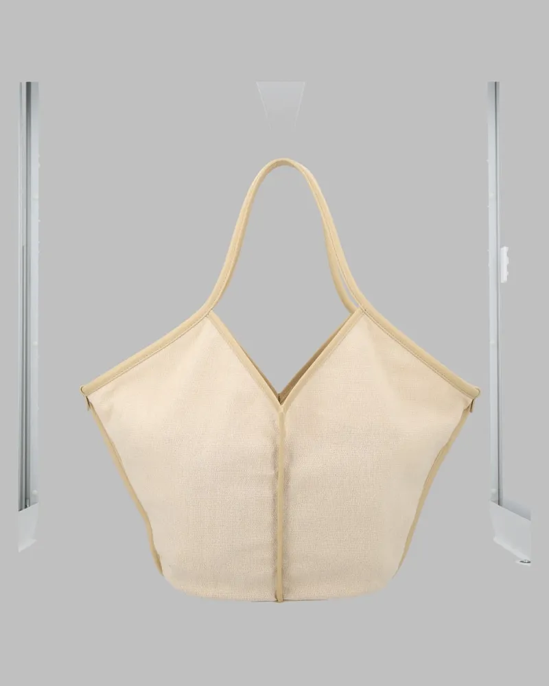 HEREU Women's Shoulder Bag Calella Ivory Linen Recycled White
