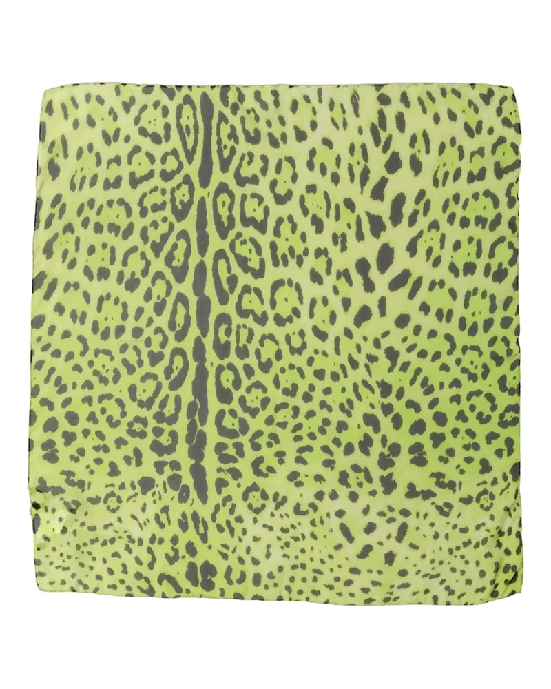 Dolce & Gabbana Leopard Print Silk Scarf — Black Black