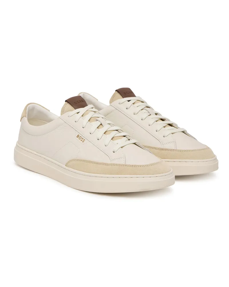 HUGO BOSS Smooth Leather Sneakers — White White