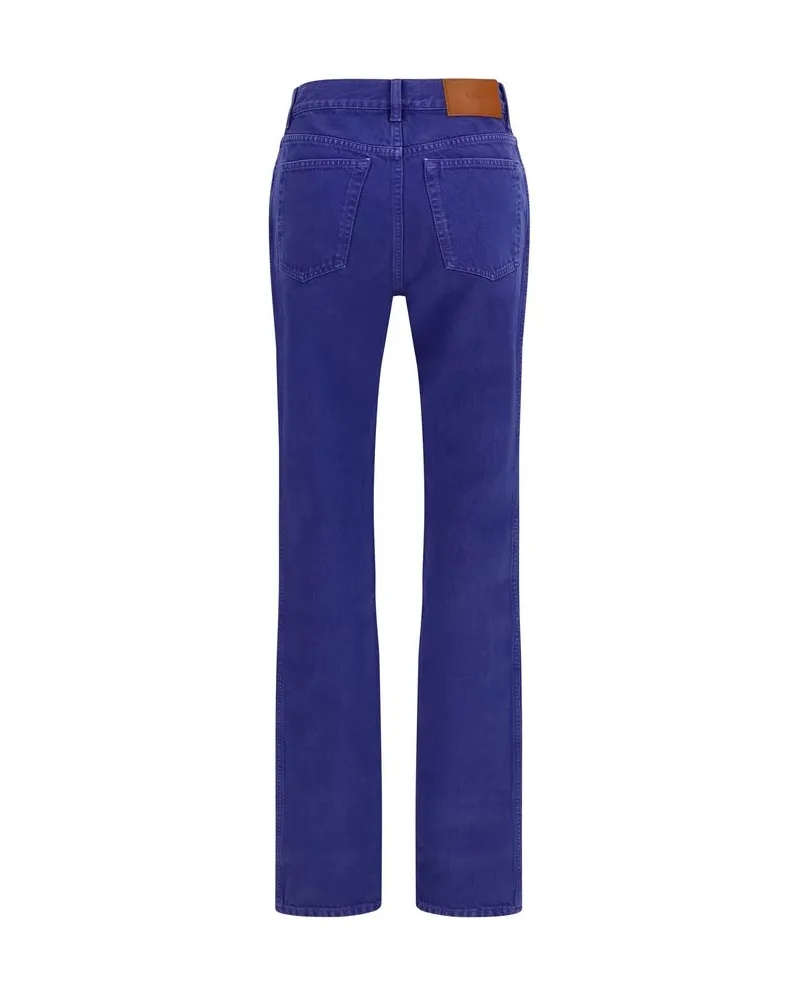 Chloé Cotton Straight-Leg Jeans — Blue Blue