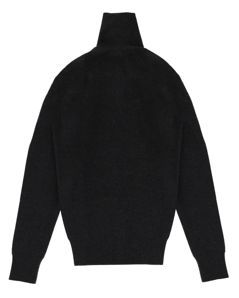 Christophe Lemaire High-Collar Wool Cardigan — Gray Gray