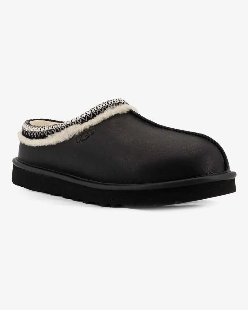 UGG Men's Leather Slip-On Shoes Black Loafers Black