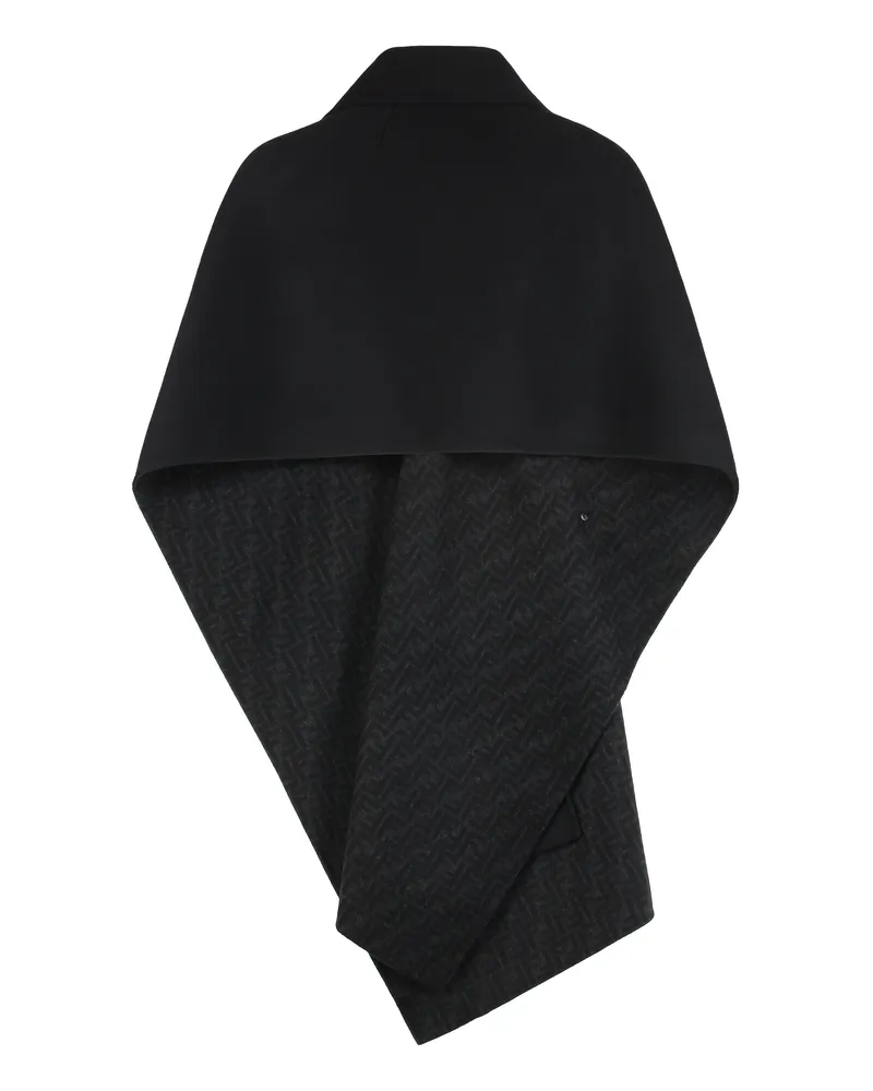 Fendi Women's Cape Black Virgin Wool Capes Jacket Black