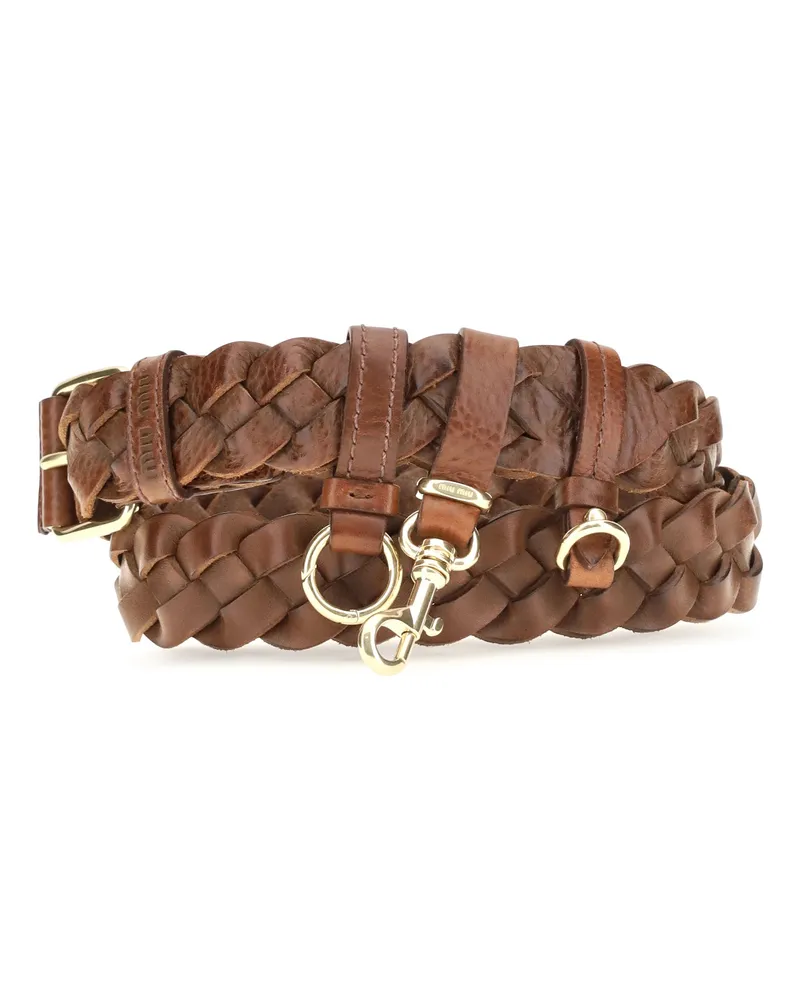 Miu Miu Women's Calf Leather Belt Tobacco (bos Taurus Brown