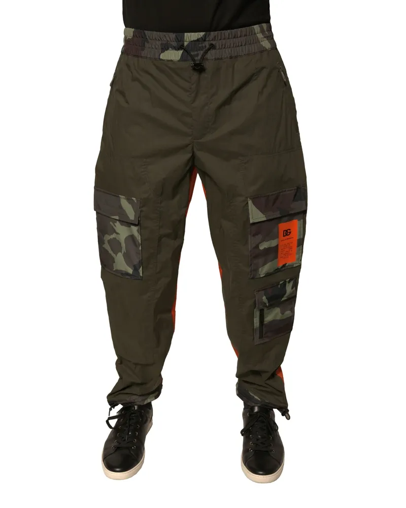 Dolce & Gabbana Men's Multicolor Camouflage Jogger Cargo Pants Polyester Cotton Nylon Multicolor