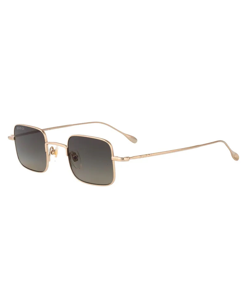 Gucci GG1813S Square Metal Sunglasses — Gold Gold