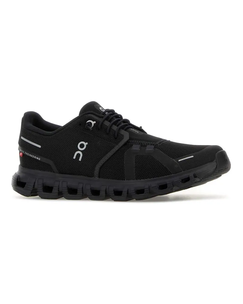 ON Women's Black Mesh Cloud Sneakers Blackblack Black