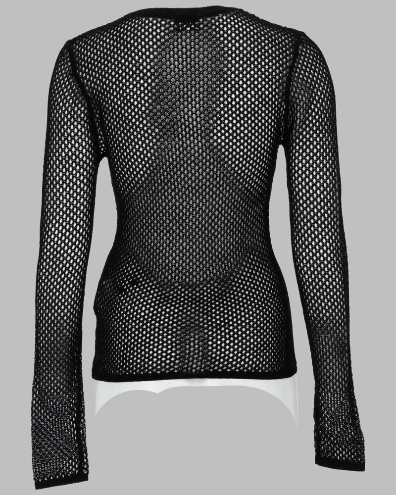 Ganni Mercerized Organic Cotton Mesh Tank Top — Black Black