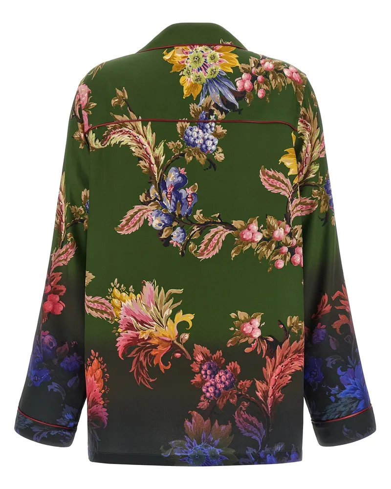 Etro Botanical Print Blouse — Green Green