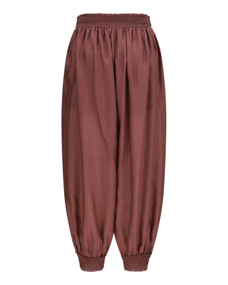 Zimmermann Women's Aster Harem Pants Musk Silk Trousers Brown