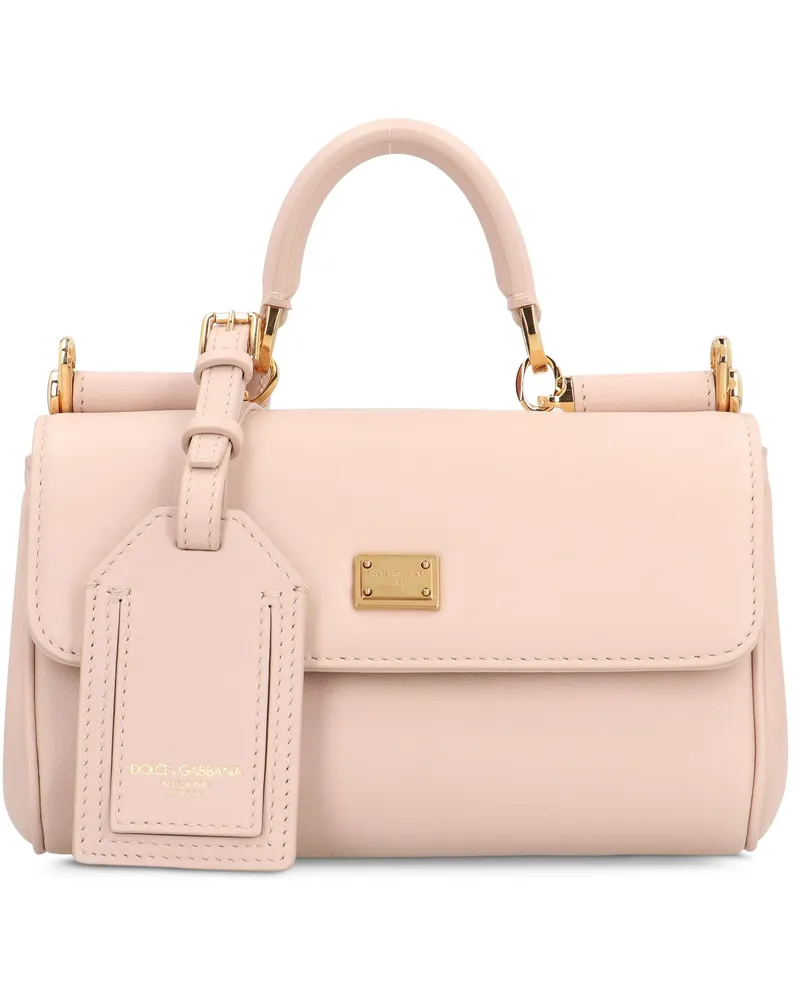 Dolce & Gabbana Women's Handbag My Sicily Black Pink Calf Handbags Hand Bags Pink