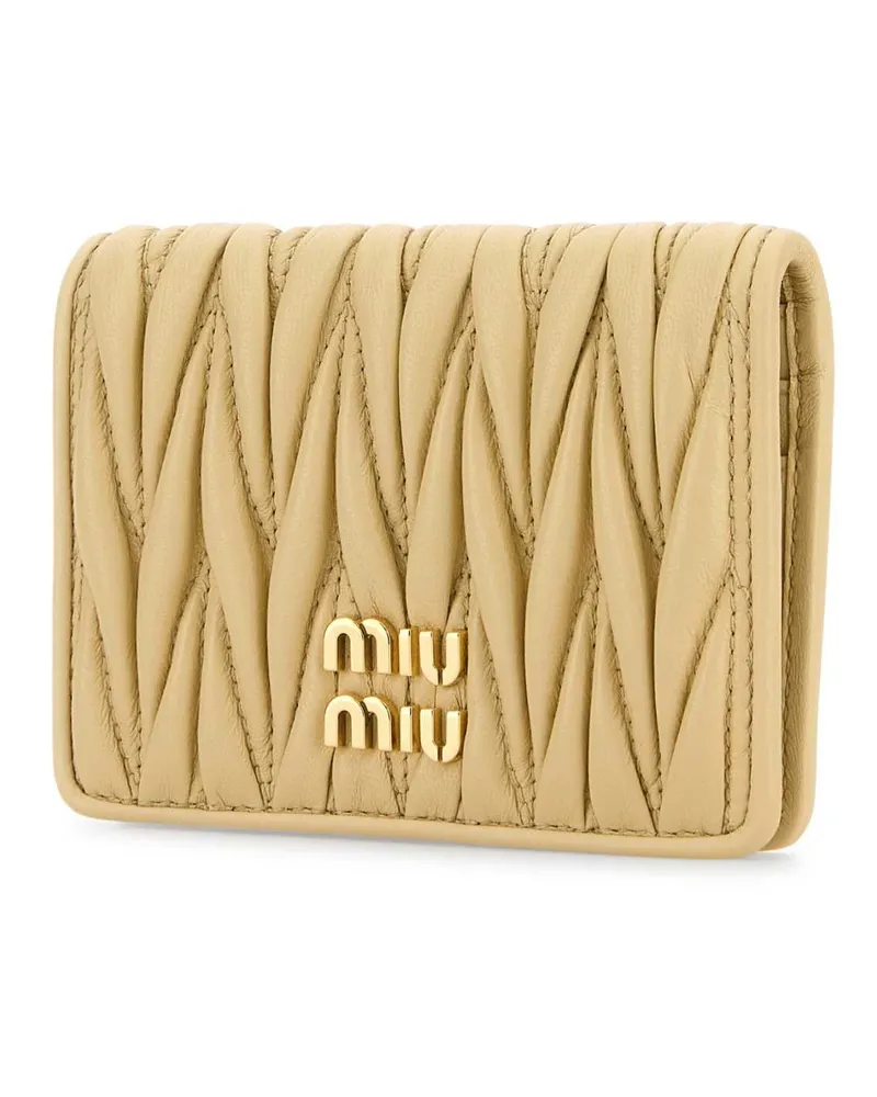 Miu Miu Matelassé Nappa Leather Card Case — Yellow Yellow