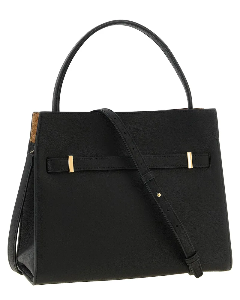 Tory Burch Lambskin Leather Shoulder Bag — Black Black