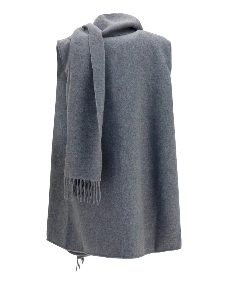 Fabiana Filippi Women's Wool Cape Granite Coat Gray