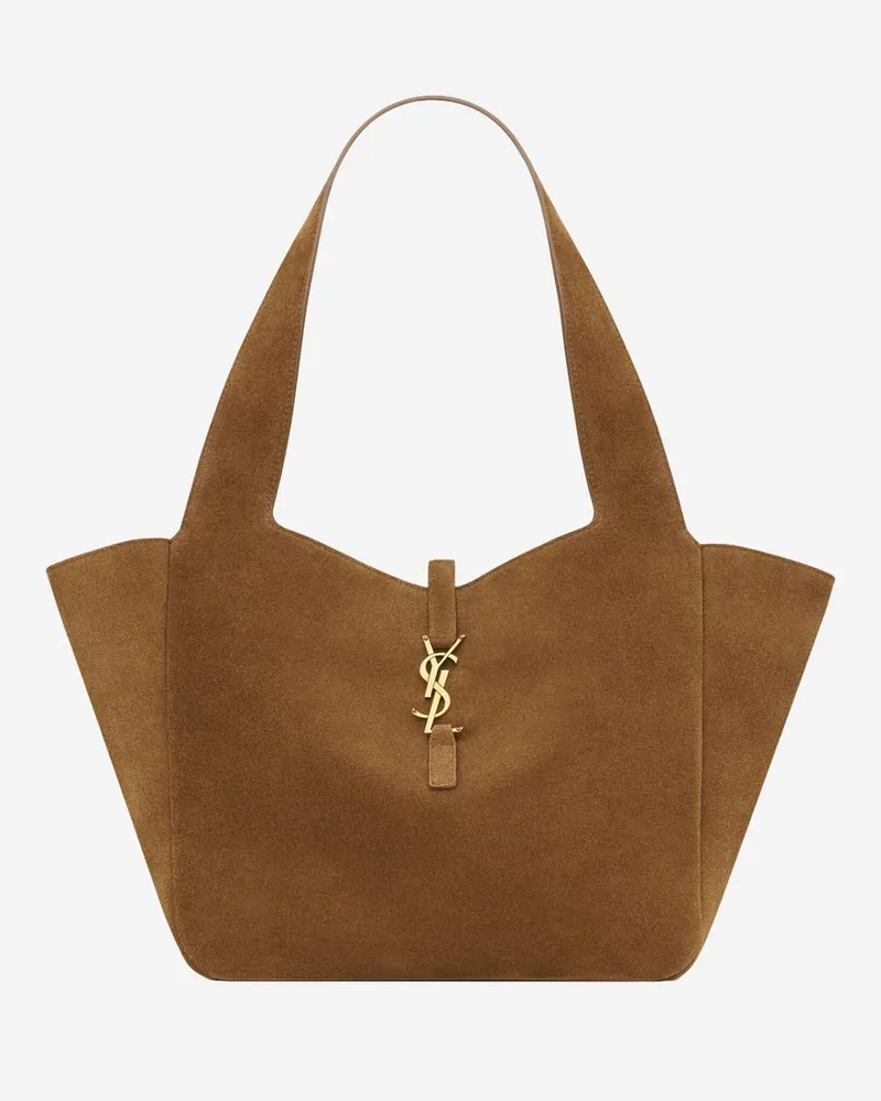 Saint Laurent Women's Shoulder Bag Bea 5 À 7 Suede Beige Beige