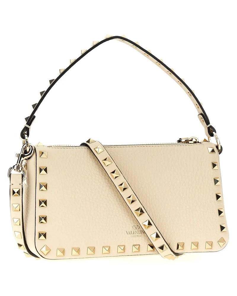 Valentino Garavani Rockstud Shoulder Bag — Beige Beige