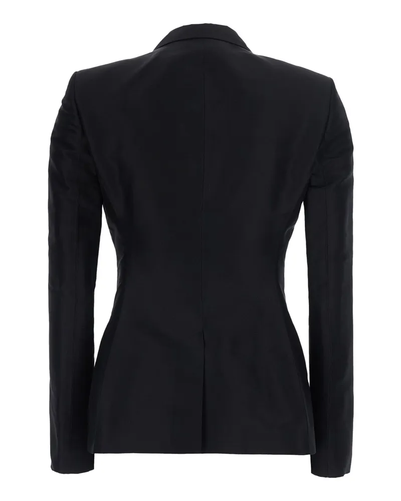Gucci Women's Single-Breasted Jacket Black Silk Blazers Black