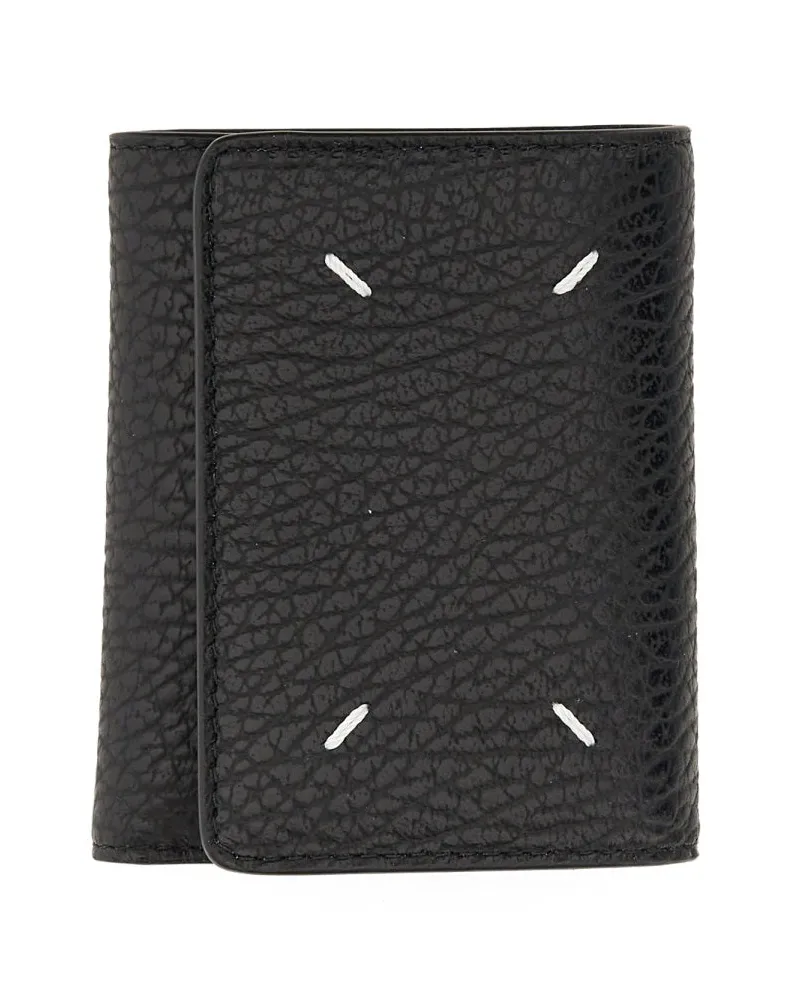 Maison Margiela Leather Wallet — Black Black