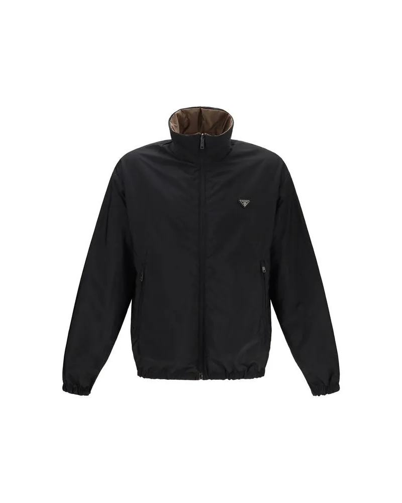 Prada Recycled Polyamide Down Jacket — Brown Brown