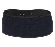 Women's Blue Cotton High-Waist Belt