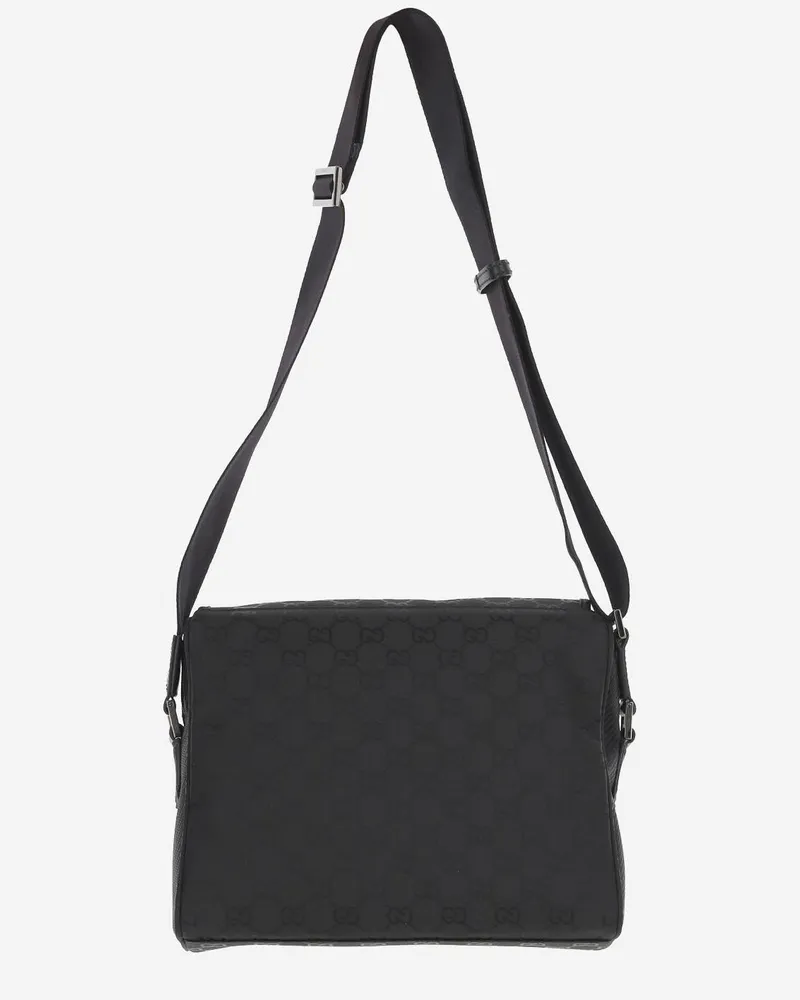 Gucci Men's Gg Medium Shoulder Bag Black Polyamide Black