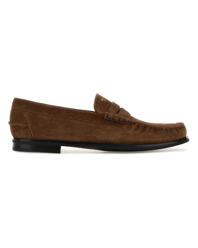 Prada Men's Formale Loafer Brown Suede Brown