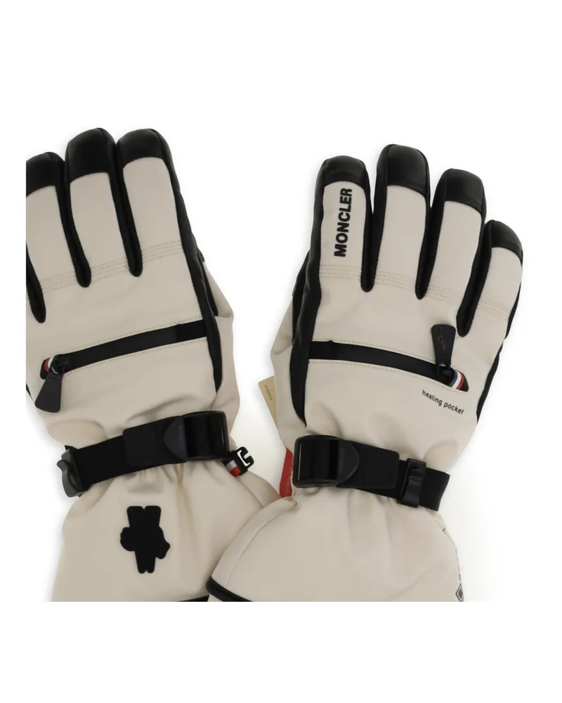 Moncler Padded Technical Stretch Gloves — Beige Beige