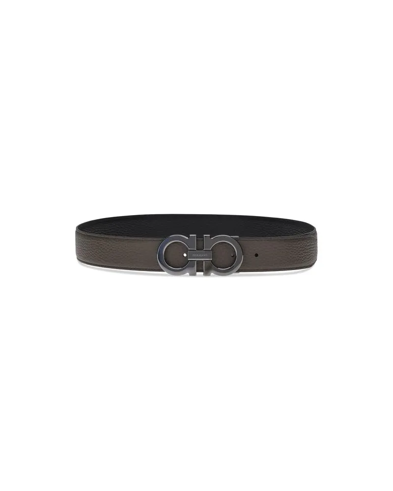 Ferragamo Gancini Logo Leather Belt — Brown Brown