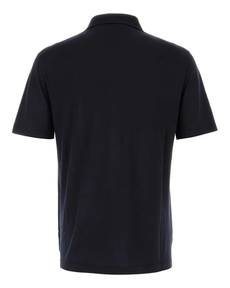 Prada Men's Midnight Blue Wool Shirt Blu Exterior: Virgin Polo Navy