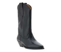 Women's Black Calf Leather Bos Taurus Ankle Boots