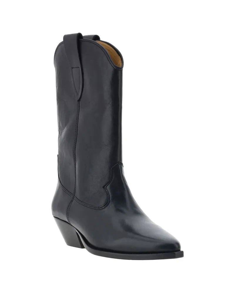 Isabel Marant Women's Black Calf Leather Bos Taurus Ankle Boots Black