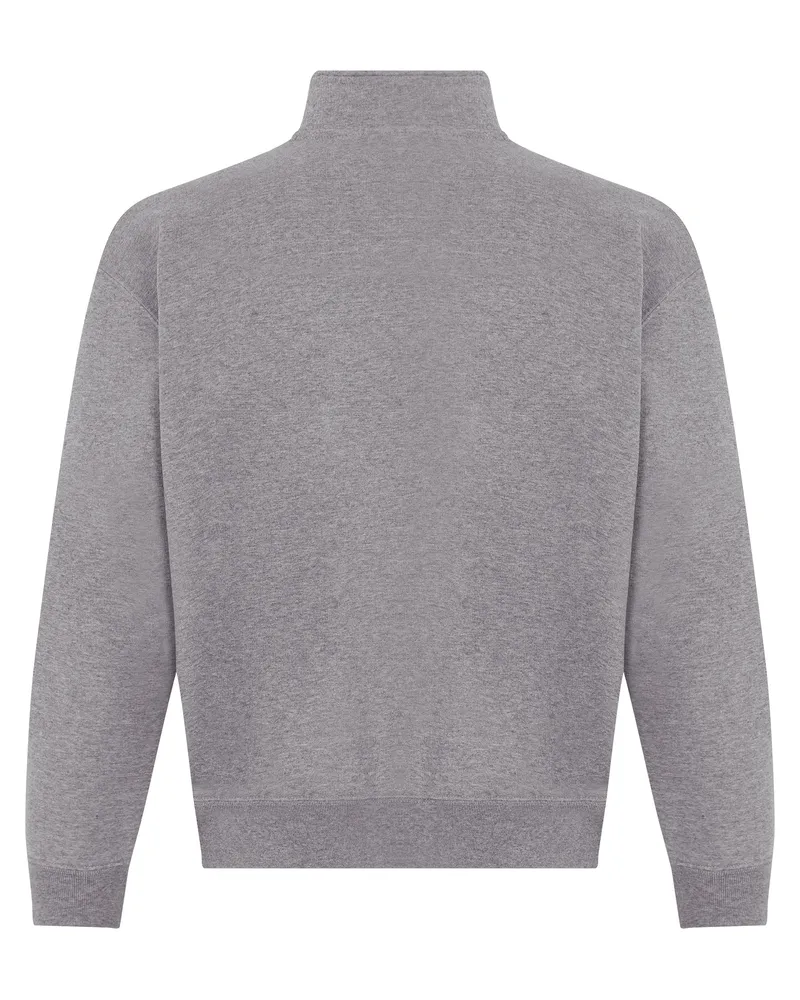 Canada Goose Women's Sweatshirt Zip Collar Heather Grey Cotton Sweatshirts Sweater Gray