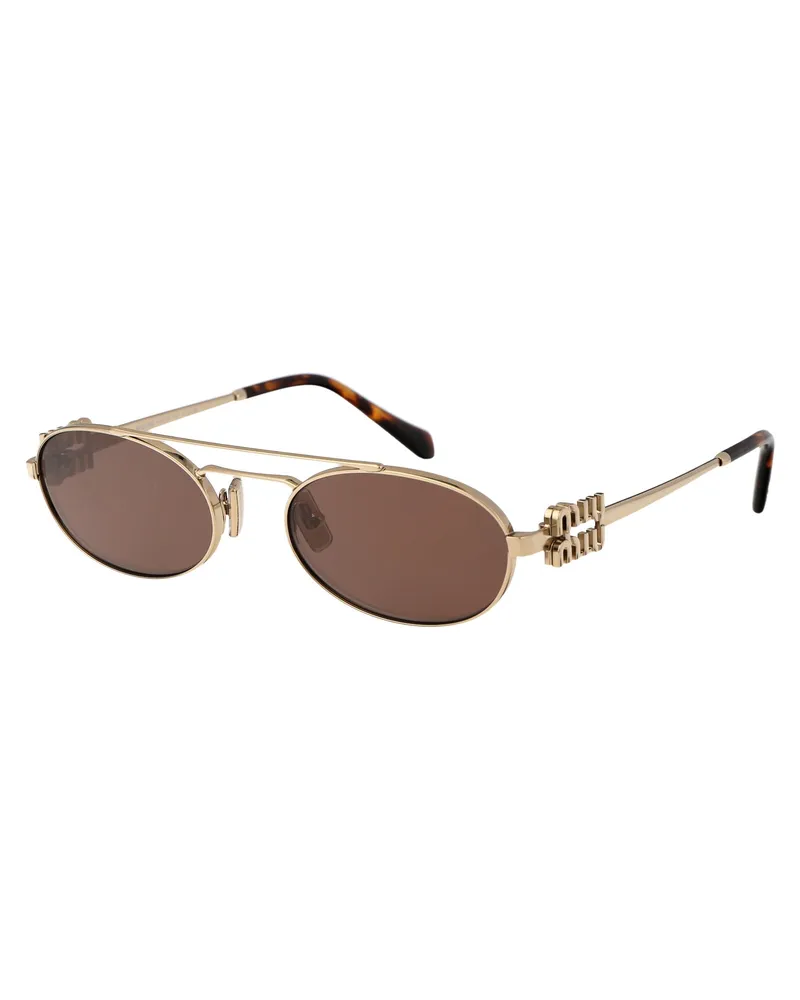 Miu Miu Women's Sunglasses 0mu 54zs Pale Gold Metal Gold