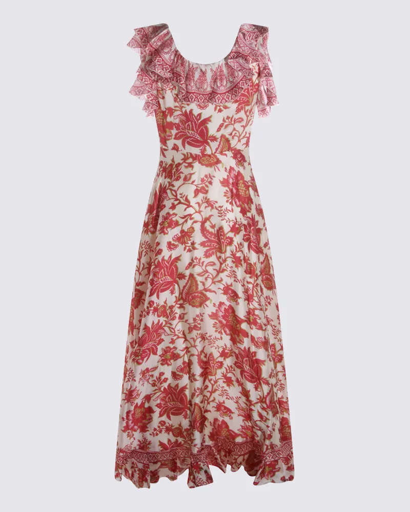 Etro Women's Floral Lace Dress Red Red
