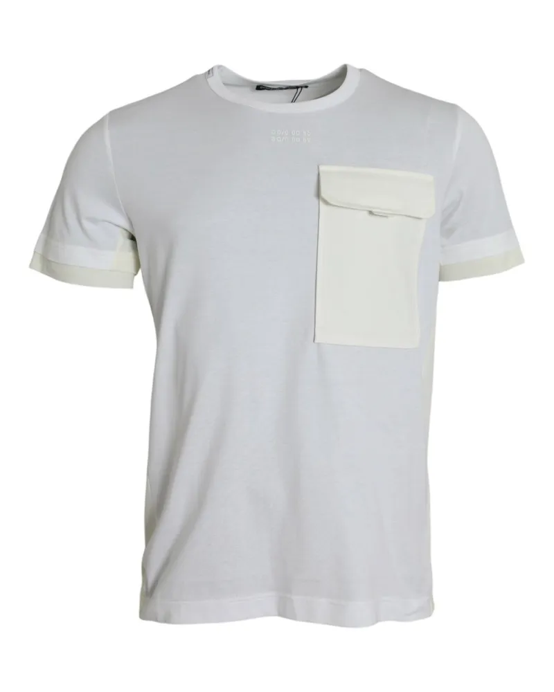 Dolce & Gabbana Men's White Cotton Pocket Short Sleeves T-Shirt White