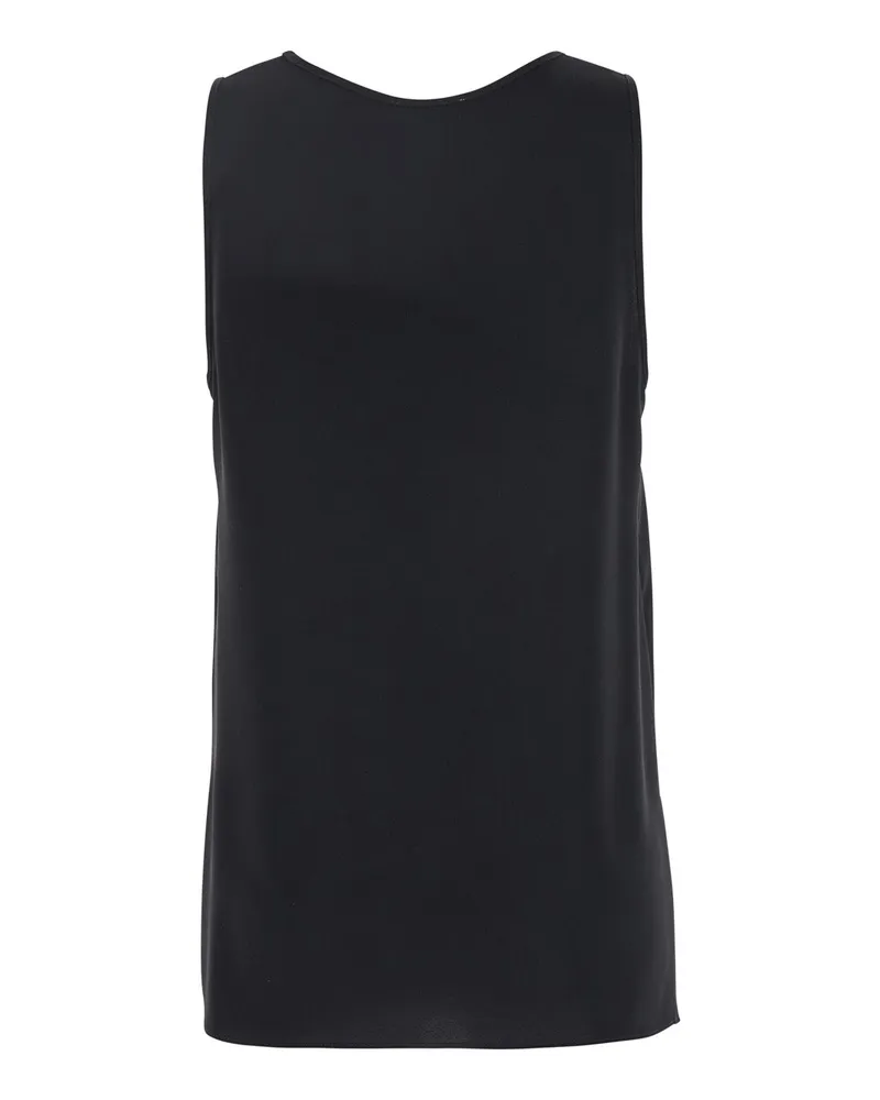 P.A.R.O.S.H. Women's Black Sleeveless Top With Round Neck Polyester Tops Black