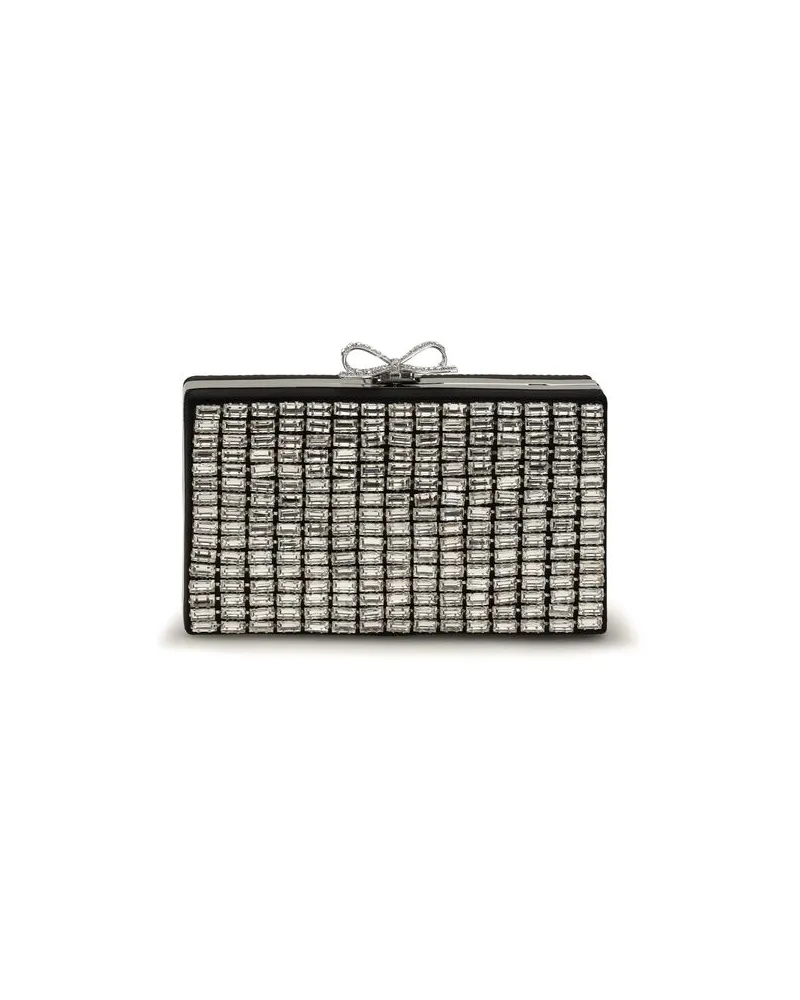 Self-Portrait Crystal Chainmail Clutch — Silver Silver