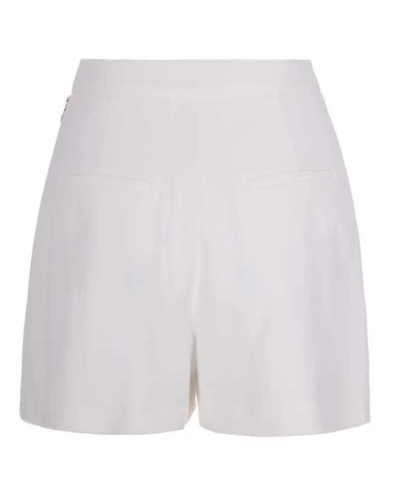 Elisabetta Franchi Women's Shorts Gabardine Ivory Viscose White