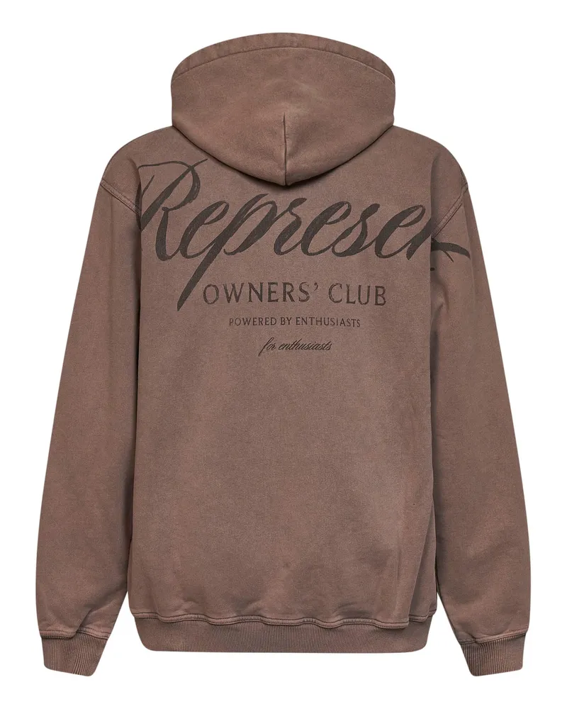 REPRESENT Men Hoodie Owners Club Script Truffle Brown Cotton Sweatshirts Sweater Brown
