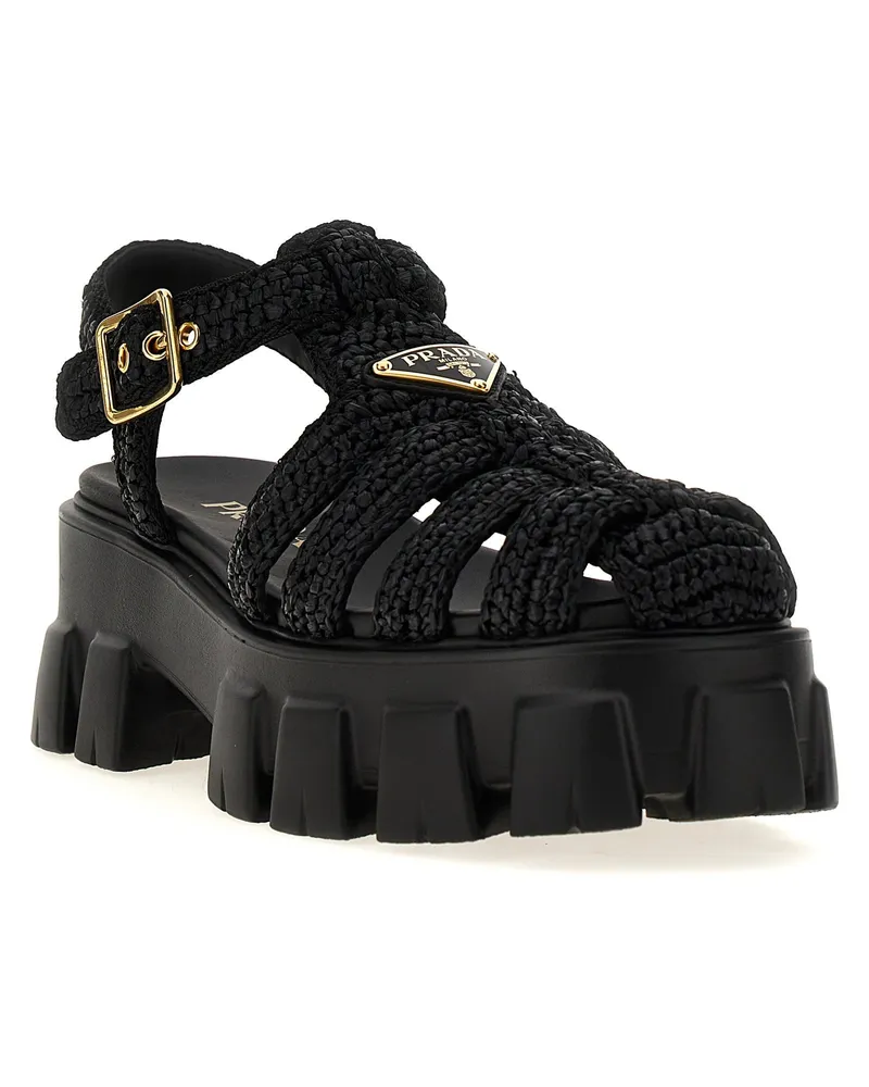 Prada Monolith Sandal — Black Black