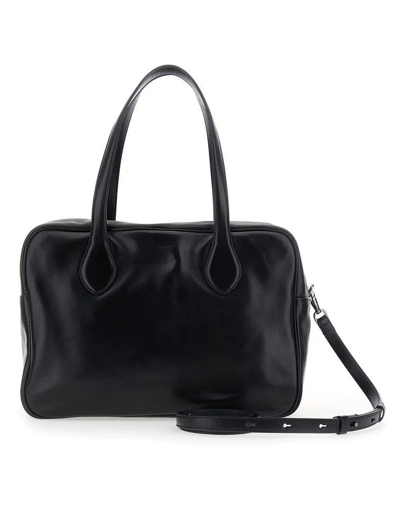 Brunello Cucinelli Lambskin Leather Shoulder Bag — Black Black
